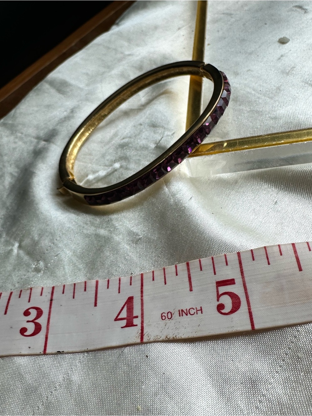 Givenchy Gold-Tone Bangle with Purple Crystals
